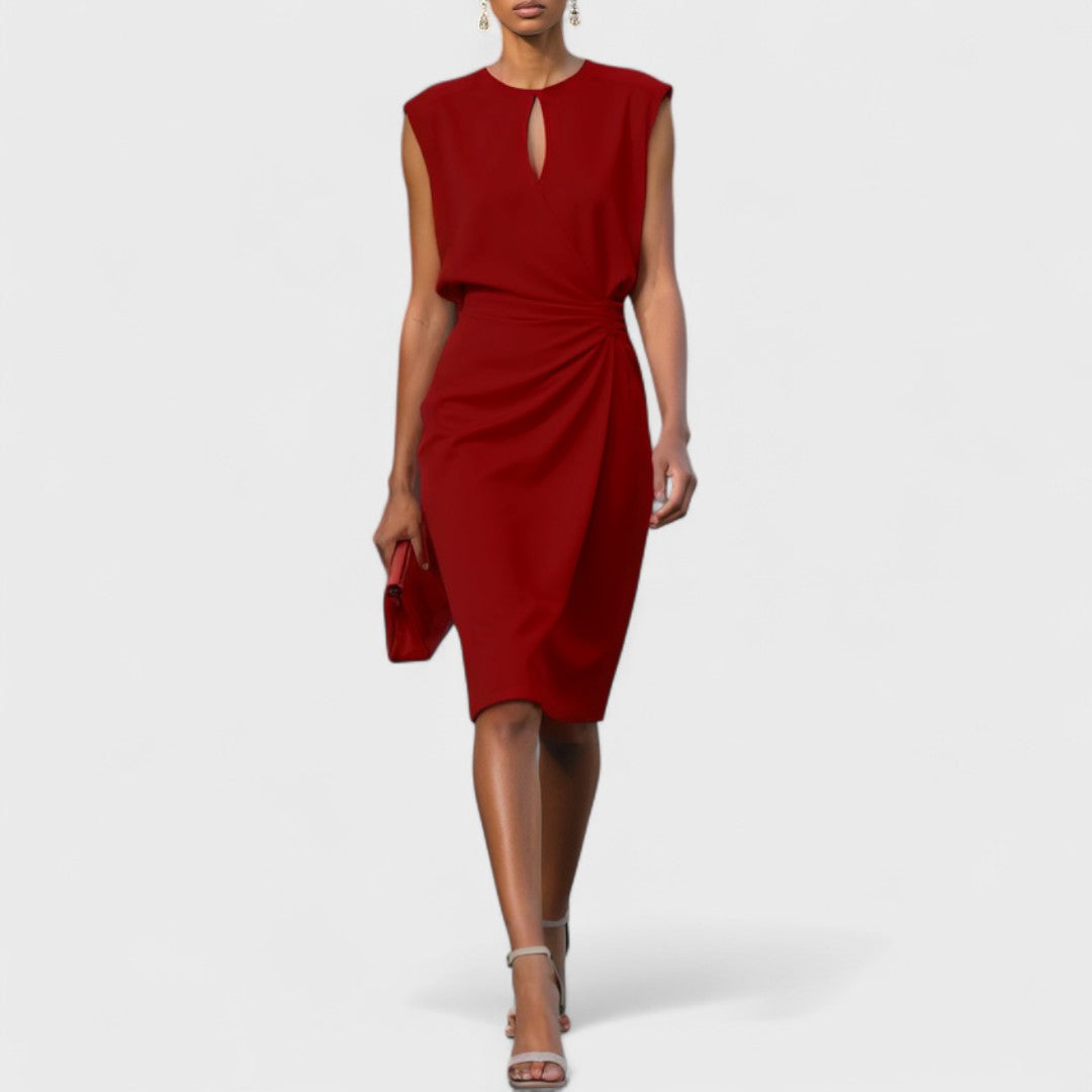 Zara | Classic Ruched Wrap Midi Race Dress