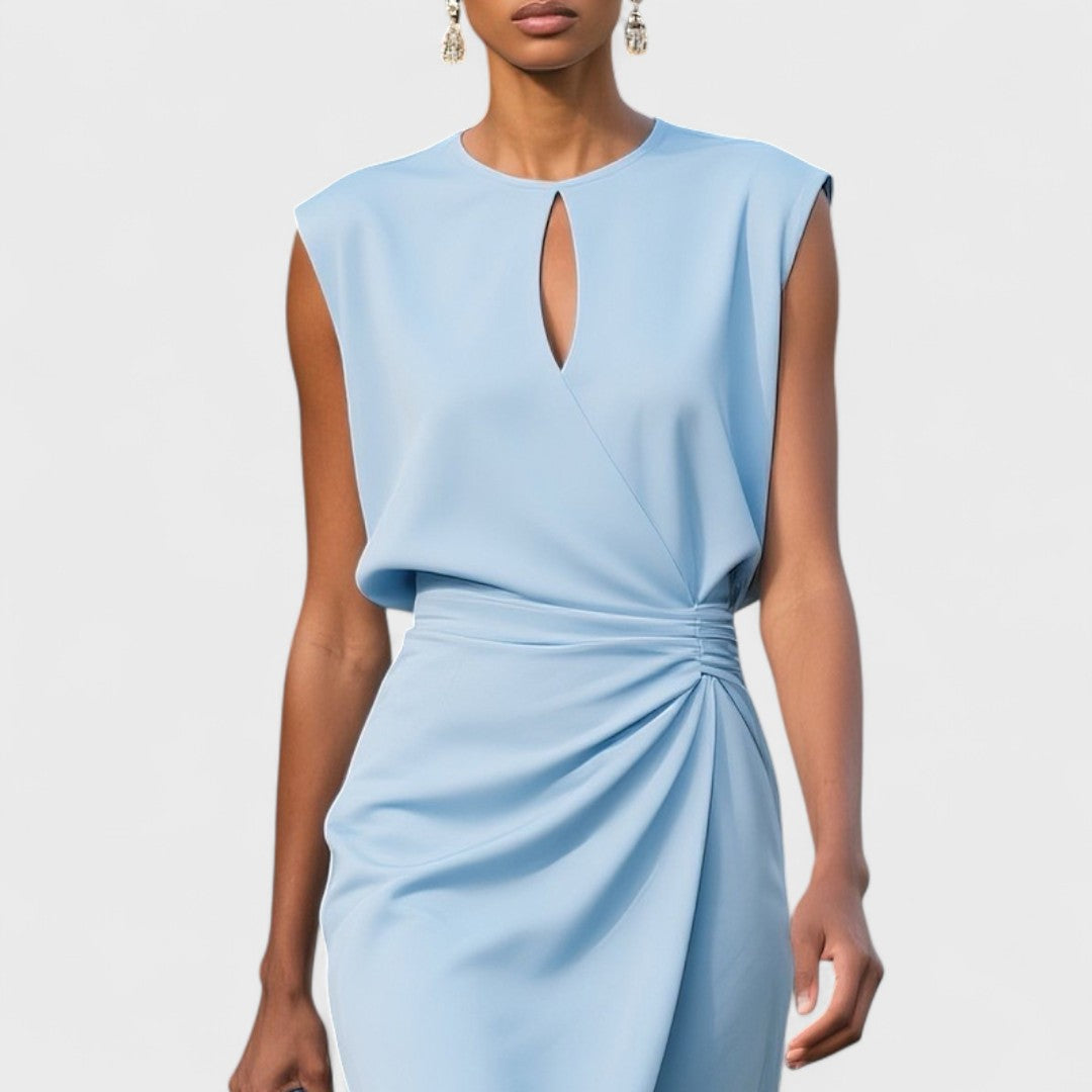 Zara | Classic Ruched Wrap Midi Race Dress