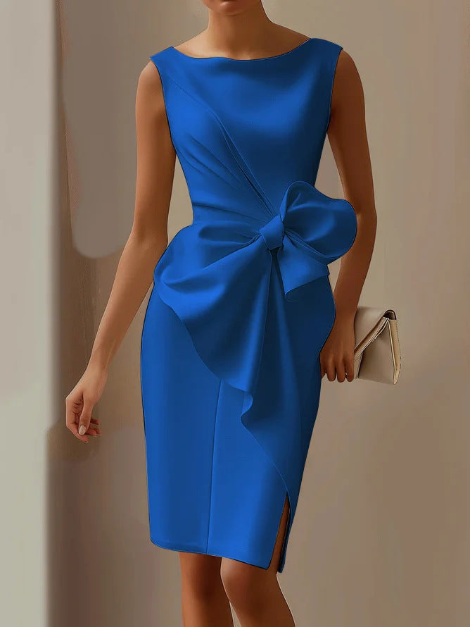 Zara | Elegant Bow Detail Midi Sheath Race Dress