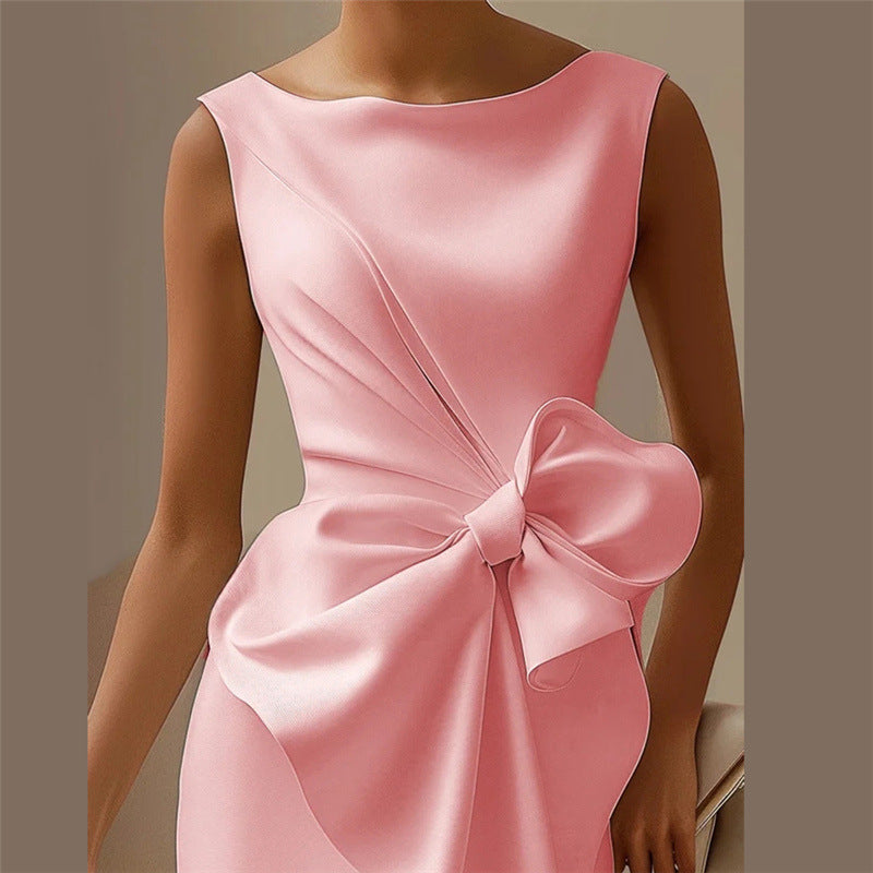 Zara | Elegant Bow Detail Midi Sheath Race Dress